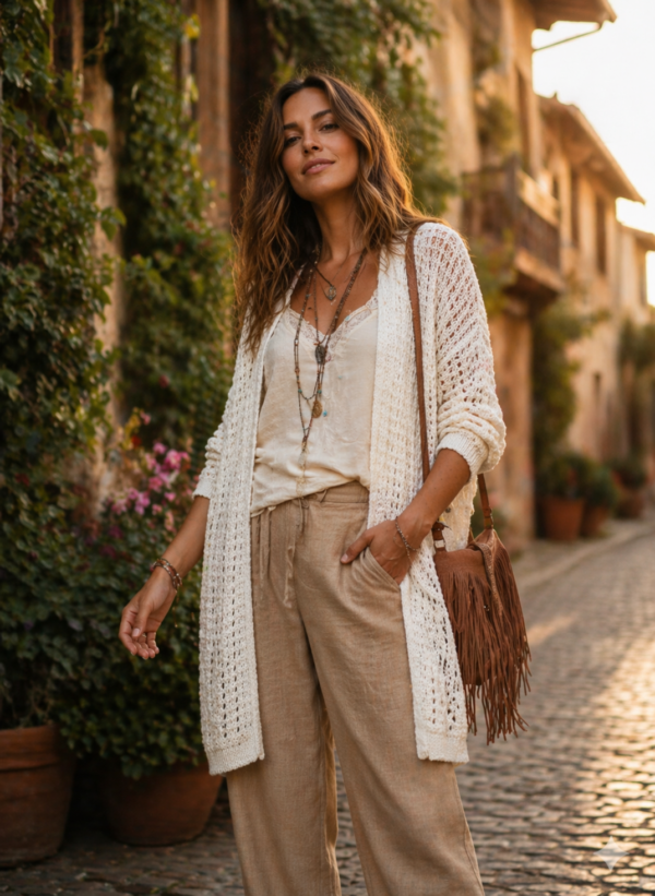 Cardigan hippy chic