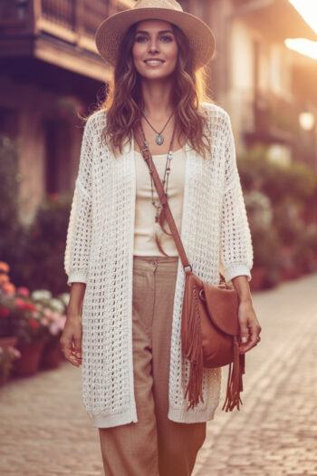 Cardigan hippy chic